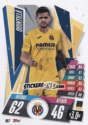 Sticker Xavi Quintillá - UEFA Champions League 2020-2021. Match Attax n. VIL7 - Panini