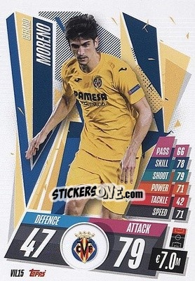 Sticker Gerard Moreno - UEFA Champions League 2020-2021. Match Attax n. VIL15 - Panini