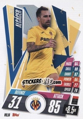 Sticker Paco Alcácer - UEFA Champions League 2020-2021. Match Attax n. VIL16 - Panini