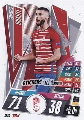 Sticker Domingos Duarte - UEFA Champions League 2020-2021. Match Attax n. GRA6 - Panini