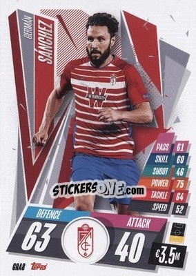 Sticker Germán Sánchez - UEFA Champions League 2020-2021. Match Attax n. GRA8 - Panini