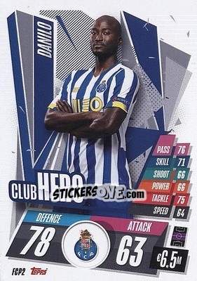 Sticker Danilo - UEFA Champions League 2020-2021. Match Attax n. FCP2 - Panini