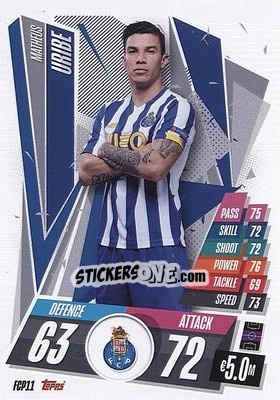 Figurina Matheus Uribe - UEFA Champions League 2020-2021. Match Attax n. FCP11 - Panini