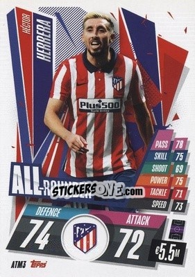 Sticker Hector Herrera - UEFA Champions League 2020-2021. Match Attax n. ATM3 - Panini