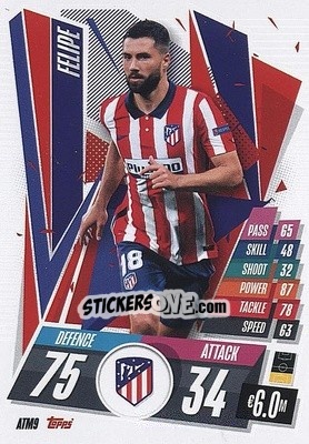 Sticker Felipe - UEFA Champions League 2020-2021. Match Attax n. ATM9 - Panini