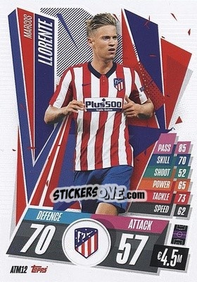 Sticker Marcos Llorente - UEFA Champions League 2020-2021. Match Attax n. ATM12 - Panini