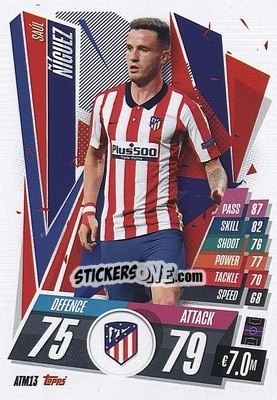 Sticker Saul Ñiguez - UEFA Champions League 2020-2021. Match Attax n. ATM13 - Panini