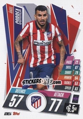 Sticker Angel Correa - UEFA Champions League 2020-2021. Match Attax n. ATM14 - Panini
