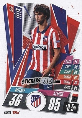 Sticker Joao Felix - UEFA Champions League 2020-2021. Match Attax n. ATM16 - Panini