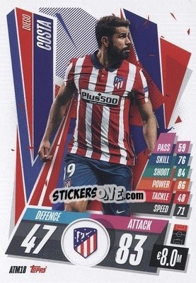 Sticker Diego Costa - UEFA Champions League 2020-2021. Match Attax n. ATM18 - Panini