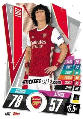 Cromo David Luiz - UEFA Champions League 2020-2021. Match Attax - Panini