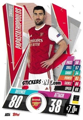 Figurina Sokratis Papastathopoulos - UEFA Champions League 2020-2021. Match Attax - Panini