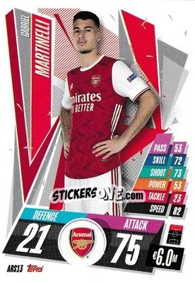 Sticker Gabriel Martinelli - UEFA Champions League 2020-2021. Match Attax n. ARS13 - Panini