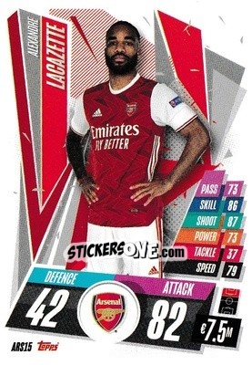 Sticker Alexandre Lacazette - UEFA Champions League 2020-2021. Match Attax n. ARS15 - Panini
