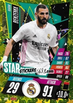 Sticker Karim Benzema - UEFA Champions League 2020-2021. Match Attax - Panini