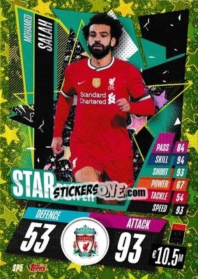 Sticker Mohamed Salah - UEFA Champions League 2020-2021. Match Attax n. SP5 - Panini