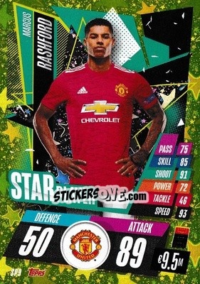 Sticker Marcus Rashford - UEFA Champions League 2020-2021. Match Attax n. SP9 - Panini