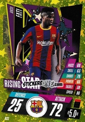 Sticker Ansu Fati - UEFA Champions League 2020-2021. Match Attax n. RS1 - Panini