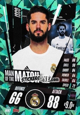 Sticker Isco - UEFA Champions League 2020-2021. Match Attax n. MM2 - Panini