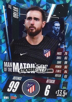 Sticker Jan Oblak - UEFA Champions League 2020-2021. Match Attax n. MM4-br - Panini