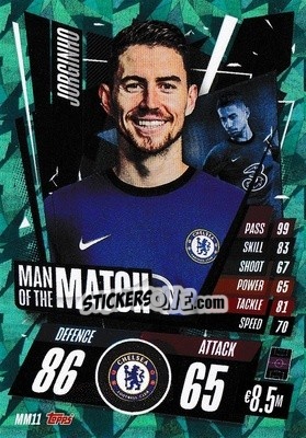 Sticker Jorginho - UEFA Champions League 2020-2021. Match Attax n. MM11 - Panini