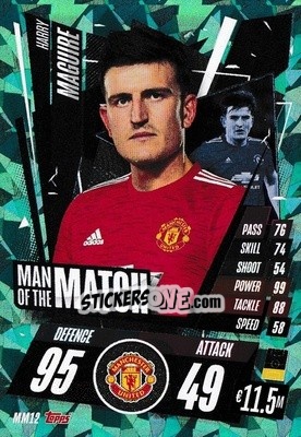 Sticker Harry Maguire - UEFA Champions League 2020-2021. Match Attax n. MM12 - Panini