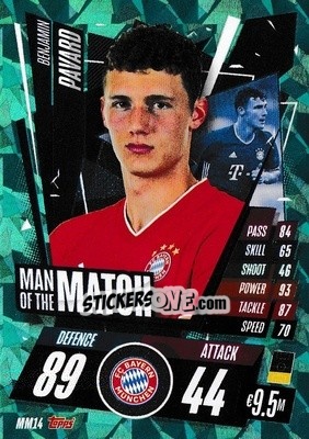 Sticker Benjamin Pavard - UEFA Champions League 2020-2021. Match Attax n. MM14 - Panini