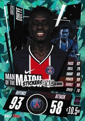 Sticker Idrissa Gueye - UEFA Champions League 2020-2021. Match Attax n. MM17 - Panini