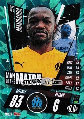 Sticker Steve Mandanda - UEFA Champions League 2020-2021. Match Attax n. MM19 - Panini