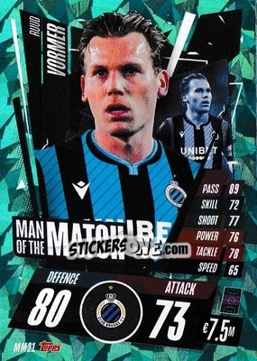Sticker Ruud Vormer - UEFA Champions League 2020-2021. Match Attax n. MM21 - Panini