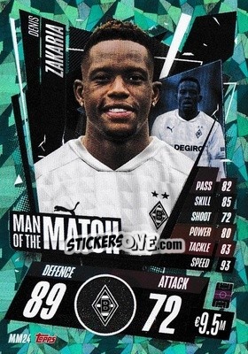 Sticker Denis Zakaria - UEFA Champions League 2020-2021. Match Attax n. MM24 - Panini
