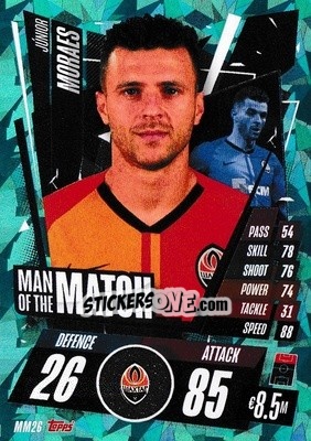Sticker Júnior Moraes - UEFA Champions League 2020-2021. Match Attax n. MM26 - Panini