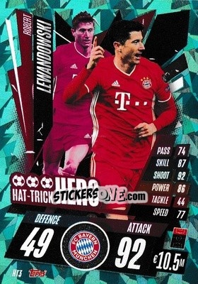 Sticker Robert Lewandowski - UEFA Champions League 2020-2021. Match Attax n. HT3 - Panini