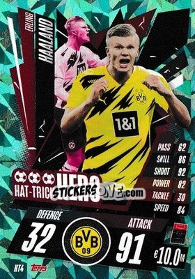 Sticker Erling Haaland - UEFA Champions League 2020-2021. Match Attax n. HT4 - Panini