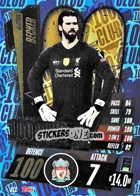 Sticker Alisson Becker - UEFA Champions League 2020-2021. Match Attax n. CL1 - Panini
