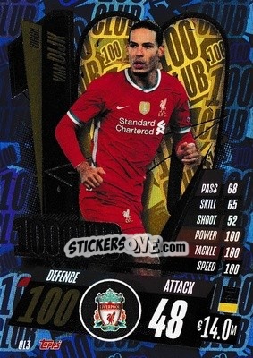 Sticker Virgil van Dijk - UEFA Champions League 2020-2021. Match Attax n. CL3 - Panini