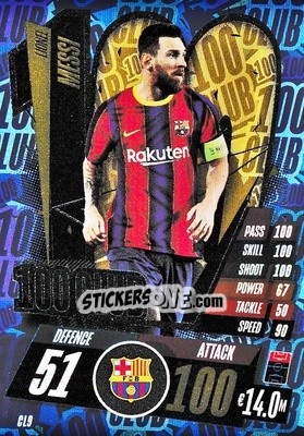 Sticker Lionel Messi - UEFA Champions League 2020-2021. Match Attax n. CL9 - Panini