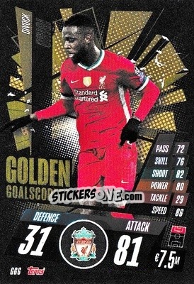 Sticker Divock Origi - UEFA Champions League 2020-2021. Match Attax n. GG6 - Panini