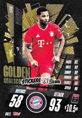 Sticker Serge Gnabry - UEFA Champions League 2020-2021. Match Attax n. GG11 - Panini