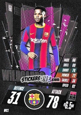 Sticker Ansu Fati - UEFA Champions League 2020-2021. Match Attax n. WC1 - Panini