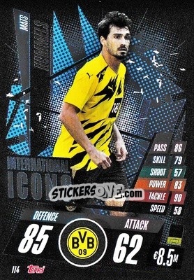 Sticker Mats Hummels - UEFA Champions League 2020-2021. Match Attax n. II4 - Panini