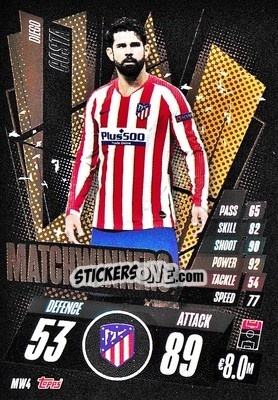 Sticker Diego Costa - UEFA Champions League 2020-2021. Match Attax n. MW4 - Panini