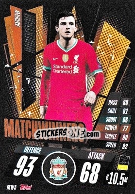 Sticker Andrew Robertson - UEFA Champions League 2020-2021. Match Attax n. MW5 - Panini