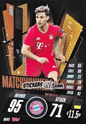 Sticker Joshua Kimmich - UEFA Champions League 2020-2021. Match Attax n. MW9 - Panini