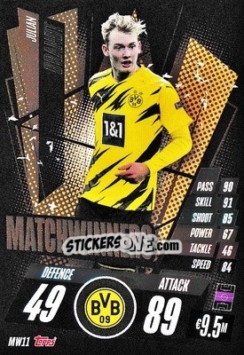 Sticker Julian Brandt - UEFA Champions League 2020-2021. Match Attax n. MW11 - Panini