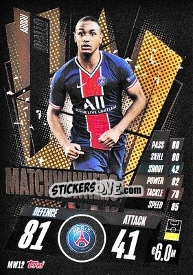 Sticker Abdou Diallo - UEFA Champions League 2020-2021. Match Attax n. MW12 - Panini