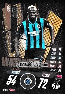 Sticker Krépin Diatta - UEFA Champions League 2020-2021. Match Attax n. MW15 - Panini