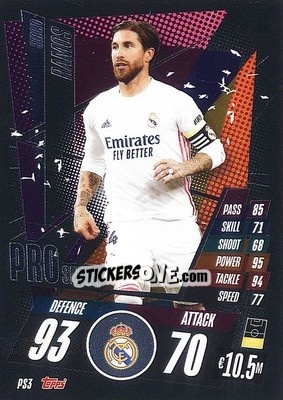 Sticker Sergio Ramos - UEFA Champions League 2020-2021. Match Attax n. PS3 - Panini