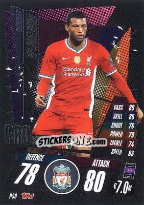 Sticker Georginio Wijnaldum - UEFA Champions League 2020-2021. Match Attax n. PS8 - Panini