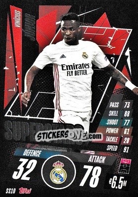 Sticker Vinícius Júnior - UEFA Champions League 2020-2021. Match Attax n. SS10 - Panini